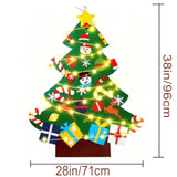 3.3ft Felt Christmas Tree Wall Hanging with 31 Ornaments & Lights