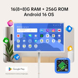 32 Inch Uhd 4K Smart Portable Tv Gen2, 16G +256G Storage, Android 15 Os, 15000Mah, Rolling Tv On Wheels With Rotatable Touch Screen, Built-In Battery, Full Swivel Rotation, Voice Remote