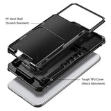 For Iphone 11 Pro Case Wallet With 4-Card Holder Credit Id Slot Flip Door Hidden Pocket Anti-Scratch Dual Layer Hybrid Bumper Armor Protective Hard Shell Back Cover For Iphone 11 Pro 5.8 Black
