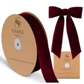 Burgundy Velvet Ribbon 1.5'' 25 Yards For Christmas Tree, Gift Wrapping, Flower Bouquet, Wreath Decorations, Bow Making