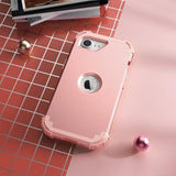 For 16E Case With Screen Protector(2025),Case For Se 4Th Generation,Hybrid 3 In 1 Shock Absorption Slim Fit Heavy Duty Hard Pc Cover Soft Silicone Bumper Full Body Cover,Rose Gold