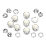 20 Sets 12Mm Pearl Snaps Fasteners Pearl-Like Prong Snap Button For We