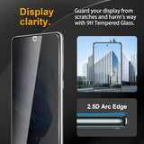 3 Pack Privacy Screen Protector for Galaxy S21 5G With 3 Pack Camera Lens Protector, Anti Spy Tempered Glass, 9H Hardness, Black Protector