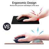 Ergonomic Mouse Pad With Gel Wrist Rest Support, Gaming Mouse Pad With Lycra Cloth, Non-Slip Pu Base For Computer, Laptop, Home, Office & Travel Hands Pain Relief Rose Gold