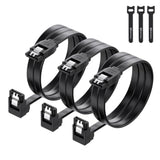 Cable Matters 3-Pack 90 Degree Right Angle SATA Cable 24 Inches (6.0 Gbps SATA