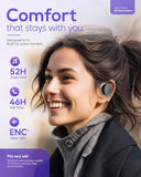 On Ear Bluetooth Headphones 5.4, Open Ear Headphones Wireless with 4 Microphones, Water-Drop Shaped Clip On Noise Cancelling Sport Headset Bluetooth,