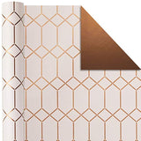 Hallmark Wrapping Paper Rolls for Graduation, Wedding, Birthday, Baby Shower, Bridal Shower - Foil Metallic Pastel Gift Wrap Paper (Set of 3 Reversible Rolls: 120 sq. ft. ttl.)