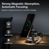 4 In 1 Wireless Charging Station With Night-Lamp For Magsafe Magnetic Fast Charger Iphone Wireless Stand, Travel Charger Multiple Devices For Iphone 16 15 Pro Max Airpods Apple Watch Ultra