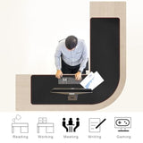 ZORESYN 63" L-Shaped Gaming Desk Mat Mouse pad, Computer Corner Desk Pad, Home Office Writing Desk Pad Protector, Large Waterproof PU Leather Corner Mousepad - Black, (157+160) x50cm