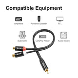 Rca Y Cable, 1 Male To 2 Female Rca Splitter, Subwoofer Splitter Adapter Gold