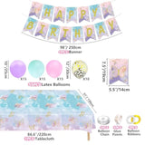 254 Pcs Party Decorations - Including Plates, Tablecloth, Balloons, Banner, Cups, Butterfly Wing Set For Birthday, Fairy Party Supplies