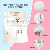 Gender Reveal Party Games, Teddy Theme Baby Gender Reveal Voting Board Sign, 48 Boys Girls Teddy Voting Stickers, He Or She, Baby Gender Reveal Party Decorations Games For Boy Or Girl Shower