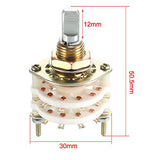2P6T 2 Pole 6 Throw 2 Deck Band Channel Rotary Switch Selector With Plastic Knob