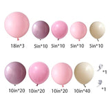 145Pcs Dusty Pink Purple Balloon Garland Arch Kit Pinkish Purple Lilac
