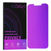 Papikiss Compatible For Iphone 13/Iphone 14/Iphone 13 Pro Privacy Screen Protector 6.1 Inch Display, Gradient Colorful Anti Spy Blue Light Hd Tempered Glass Easy Installation