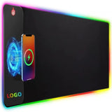 Wireless Charging Rgb Gaming Mouse Pad,800X300X4Mm,15W Led Large Mouse Mat,10 Light Modes Mousepad,Non-Slip Rubber Base,Keyboard Mat,Desk Mat For Gaming, Macbook,Pc,Laptop,Desk