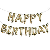 Light Gold Happy Birthday Balloons Banner, 16 Inch Mylar Foil Letters Balloon Sign For Birthday Party Decorations Photo Booth Backdrop