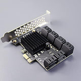 12 Ports Pcie Sata Expansion Card, Including Sata Cables And 1:5 Sata Splitter