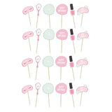 Spa Party Cupcake Toppers | Set Of 24 | Spa Party Supplies For Girls - Cupcake Decorations & Cake Toppers For Girls Makeup Or Slumber Birthday Celebration