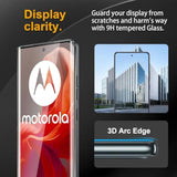 3 Pack Tempered Glass Screen Protector For Motorola Moto G85/Moto Edge 50 Fusion, Anti-Fingerprint, 9H Hardness, Scratch Resistant, 3D Curved Tempered Glass Film, Hd Clear