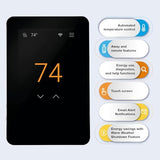 Sunstat Commandplus Touchscreen Programmable Smart Wi-Fi Thermostat For Electric Floor Heating Systems, 4.3" Screen, Floor And Air Sensing Control, Energy Monitoring, Remote Access