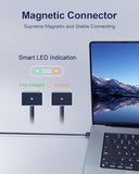 USB-C to Magnetic Charger Cable for MacBook Air & Pro (6.6ft/2m), Reinforced Fast Charging Braided Cord for MacBook Air & Pro 20212026, Midnight