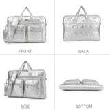 15-15.6 Inch Laptop Shoulder Bag, For Macbook Pro 16, Hp Lenovo Dell 14 Inch Waterproof Messenger Bag Case Sleeve (Silver)