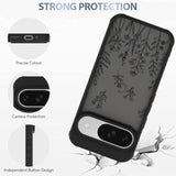 Case For Google Pixel 9, Google Pixel 9 Pro Cute Black Flower Floral Case For Women Girls Soft Tpu Bumper Hard Pc Back Antifall Shockproof Protective Slim Cover