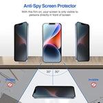 ProCase 2 Pack Privacy Screen Protector for iPhone 16e / 14/13 / 13 Pro 6.1", Tempered Glass Film Guard for iPhone 2025 2022 2021 6.1 Inch