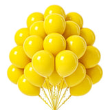 12 Inch Yellow Balloons, 50 Pack Latex Party Balloons Helium Quality For Birthday, Graduation, Baby Shower, Wedding - Sunflower Bee Theme Decorations (With Ribbon)