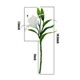 6 Pcs White Artificial Tiger Lily Flowers Latex Fake Flowers Real Touch Bouquet For Home Wedding Party Garden Shop Decoration Graves Arrangement