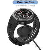 Charger for Amazfit Watch Balance 2/T-Rex 3 Pro/Helio Strap/Active 3/Active Max, Replacement USB Charging Cable Cord Dock for Amazfit Smartwatch
