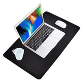 Desk Mat -Computer Desk Mat With Non Slip Suede Bottom With Stitched Edges- Waterproof - Leather Desk Pad Pu Desk Cover For Home, Mouse, Makeup Mat For Vanity (Grey, 36 X 18)