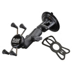 RAM Mounts X-Grip Phone Mount with Twist-Lock Suction Cup Base RAP-B-166-UN7U with Medium Arm for Vehicle Windshields