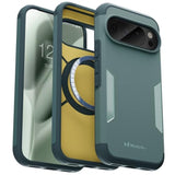 Triple Layer Armor For Google Pixel 10 Pro & Pixel 10 Case Fit For Pixelsnap - Magnetic Texture Grip Rugged Drop Protection, Durable Bumper Phone Cover For Pixel 10/10 Pro, Green