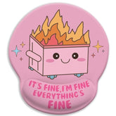 Funny Cute Mouse Pad With Wrist Rest, Dumpster On Fire Ergonomic Mouse Pads Wrist Support For Desk, Mousepad For Wireless Mouse Gaming Laptop Work Home Desk Accessories Office Supplies Decor