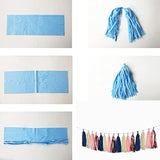 20 Pcs Navy Blue Rose Gold Tassels Garland Tissue Paper Tassels Banner