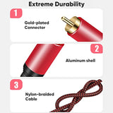 Digital Coaxial Audio Cable 20Ft,1Rca Male To 1Rca Male Subwoofer Cable Nylon