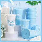 12 Pcs Bachelorette Cups For Party 24 Oz Bridesmaid Cups With Lids And Straws Funny Bachelorette Party Supplies Bride To Be Tumbler Wedding Bachelorette Bag Fillers (Blue)