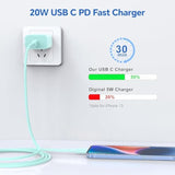 Compatible With Iphone,3Pack 10Ft Usb C To Ightning Cable Quick Phone Charger Cord For Phone 14/13/12/12 Pro Max/11/Xs Max/Xr/X,Airpods Pro And More,Blue