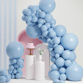 Dusty Blue Balloon Arch Garland, Double Stuffed Pastel Blue Balloons Different Sizes, 18 12 10 5 Inch Blues Balloons For Birthday,Baby Shower,Gender Reveal Party,Boho Decoration,Christening,Graduation
