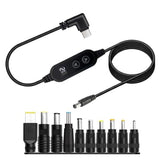 USB C to DC Power Cable 60W PD Fast Charging, 90 Degree Angled Type-C Connector, Adjustable 5V/9V/12V/15V/20V Output, Universal DC Adapter Cable with