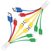 Multi Charging Cable (2-Pack) 6 In 1 Charger Cord For Multiple Devices Universal Charging Wire Lead With Iphone Type C Micro Usb Connectors For Travel Fast Charge Electronics (Multi-Colored)
