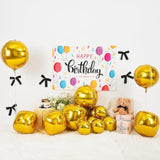 12pcs Gold Round Foil Balloons 4D Metallic Party Decorations for Events