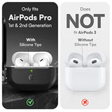 Airpods Pro Case With Lock - Waterproof Airpods Pro 2Nd Generation Case Cover With Carabiner, Rugged Tough Protection, Hard Shell For Usb-C/Lightning (Carbon Black)