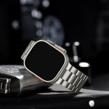 No Tool Needed Bands Compatible with Apple Watch Band 49mm 46mm 45mm 44mm 42mm for Women Men, Stainless Steel Metal Strap Designed for iWatch Ultra