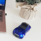 Car Mouse For Computer, Wireless Car Shaped Mice For Laptop, Pc, Mini Cute Mouse With 2.4Ghz Usb Receiver, 3D, 1600Dpi, Silent Clicks, Led Headlights (Blue)