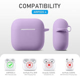For Apple Airpods 4Th Generation Case Cover(2024), Silicone Case With Cleaner Kit & Keychain Compatible Compatible With Airpods 4 Case For Women,Men(Lavender Purple)
