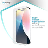 Speck ShieldView iPhone 16 Screen Protector - Ultra-Thin 0.33mm Aluminosilicate, Glass Screen Protector 16 - 9H Scratch-Resistant Coating, Easy Installation Kit Included - Screen Protector iPhone 16