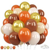 Fall Balloon Set: 60pc Orange, Brown, Gold, & Ivory Latex Balloons